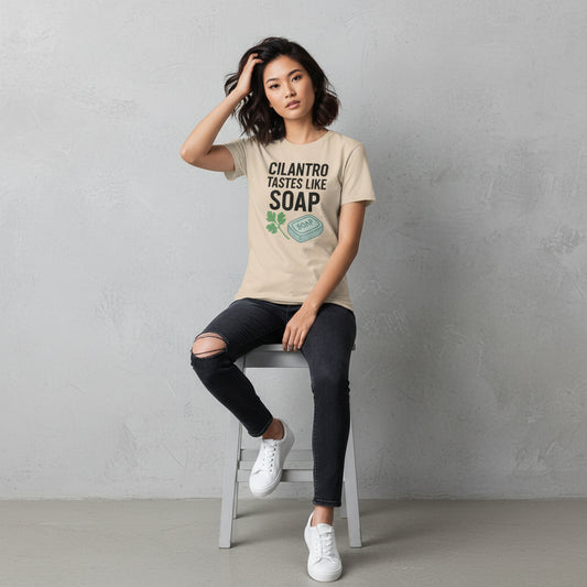 Cilantro Tastes Like Soap Slogan Tee – Taste Bud Controversy Shirt, Retro Humor, Sioux Falls