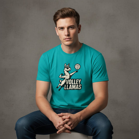 Volley Llamas! Volleyball T-Shirt – Funny Animal Sports Tee, Unisex