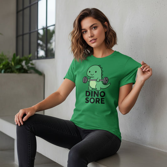 Funny Dino Sore Slogan Tee – Prehistoric Humor, Unisex, Youth & Adult