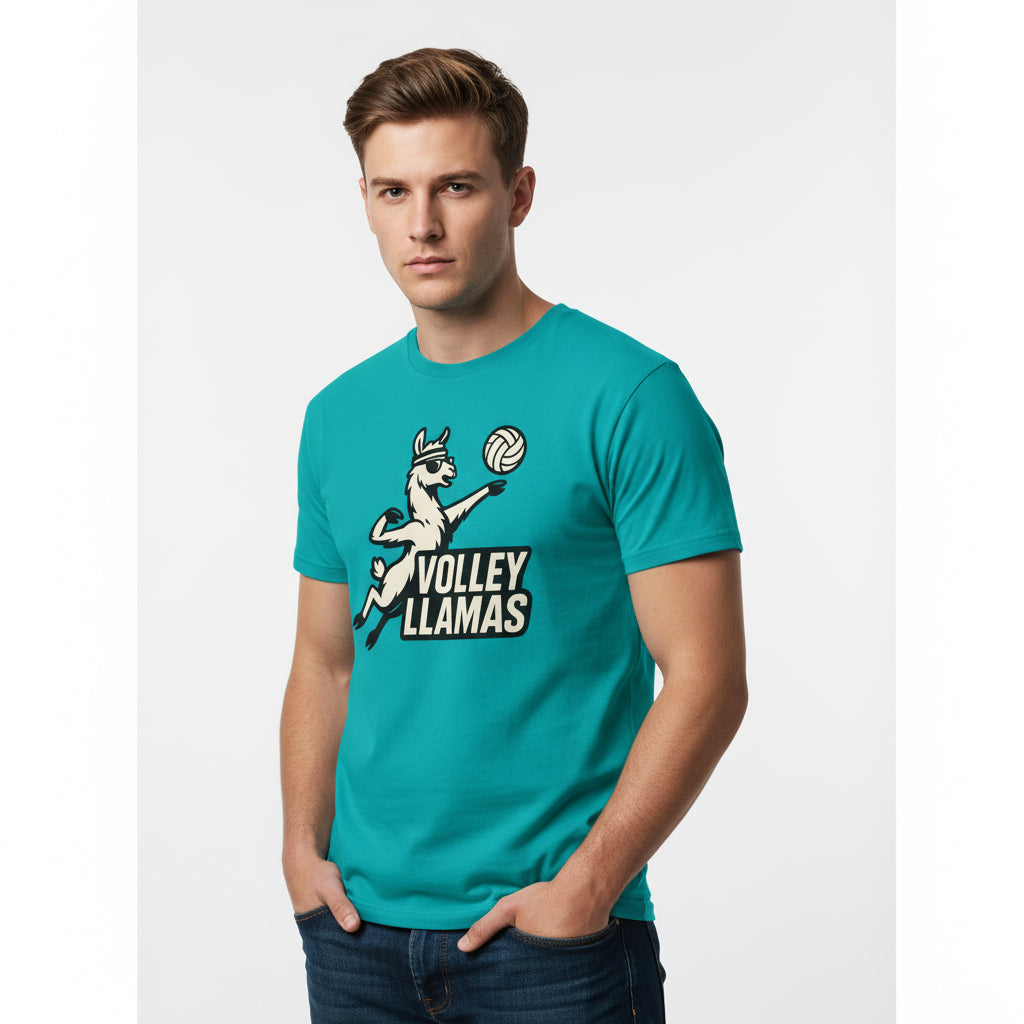 Volley Llamas! Volleyball T-Shirt – Funny Animal Sports Tee, Unisex