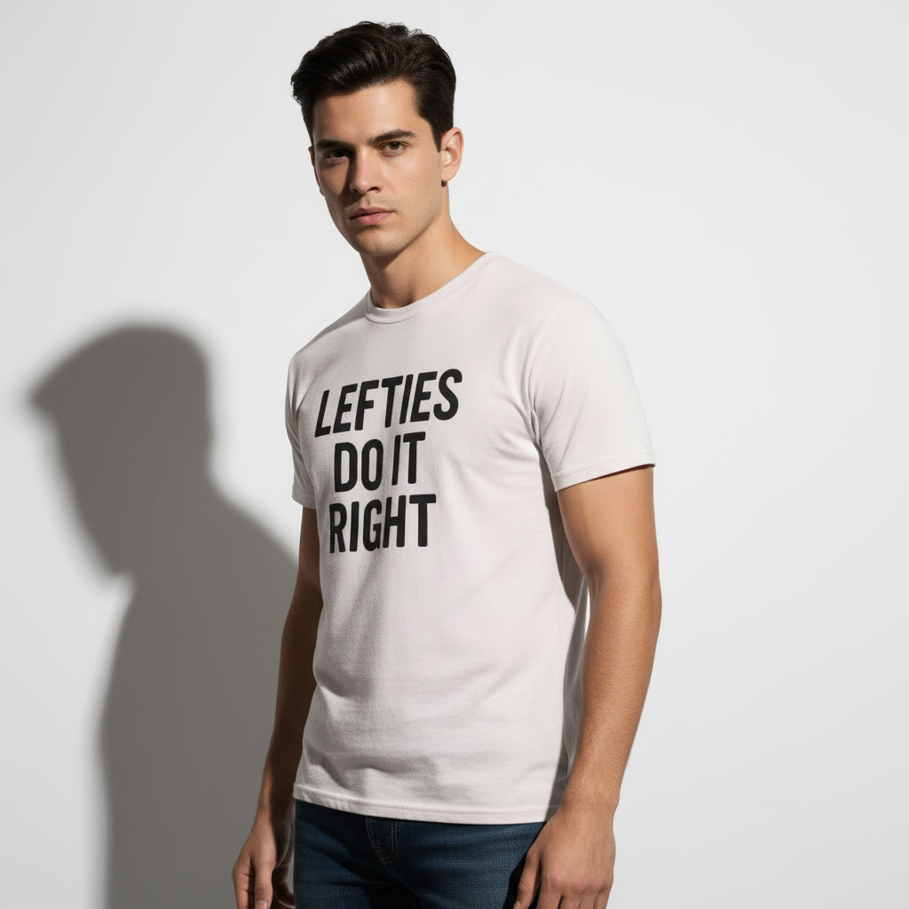 Lefties Do It Right Graphic Tee – Humor Statement, Comfortable Fit, Youth & Adult