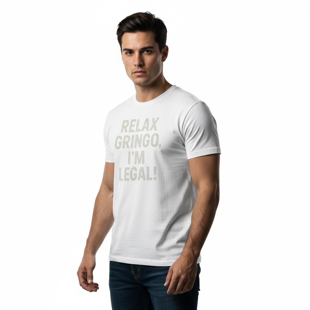 Relax Gringo I’m Legal Slogan Tee – Humor Hispanic Heritage Shirt