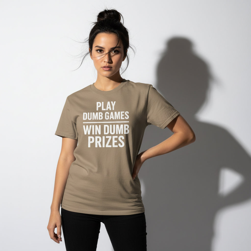 Meme-Inspired T-Shirt – Play Dumb Games Win Dumb Prizes, Comfortable Fit, Youth & Adult