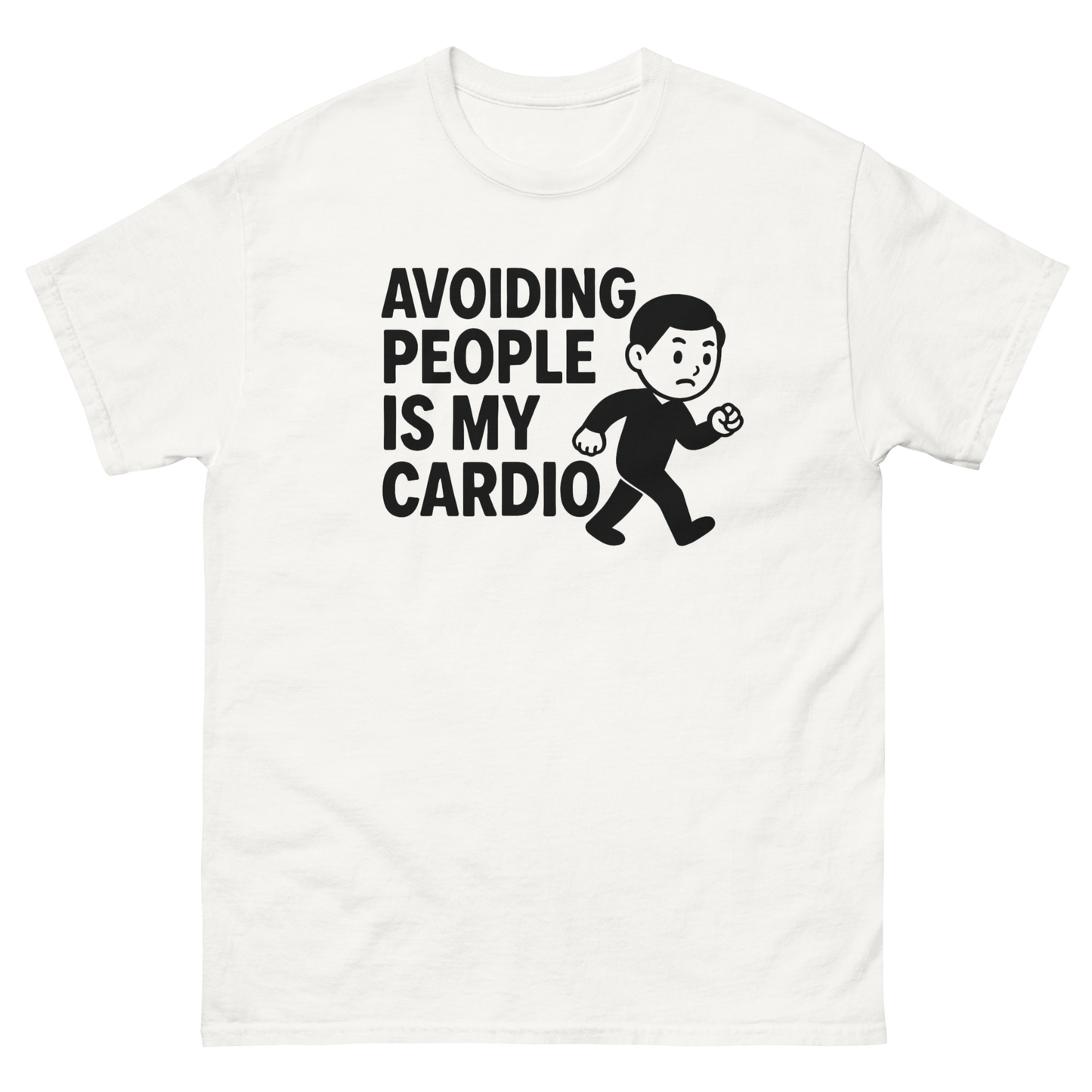 Avoiding People Is My Cardio Funny T-Shirt – Introvert Humor Tee, Unisex, Soft Cotton