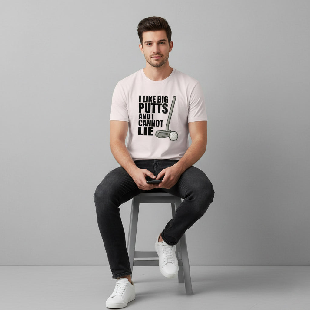 Funny Golf Slogan T-Shirt – I Like Big Putts And I Cannot Lie, Comfortable Fit, Youth & Adult