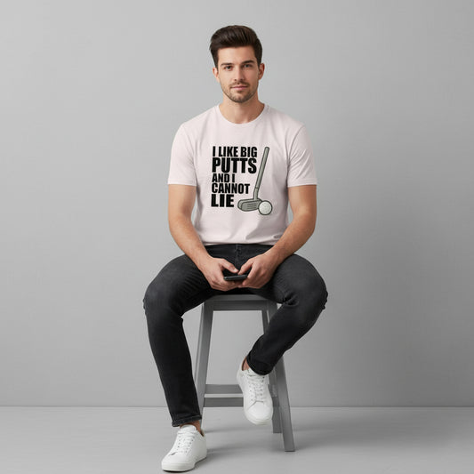 Funny Golf Slogan T-Shirt – I Like Big Putts And I Cannot Lie, Comfortable Fit, Youth & Adult