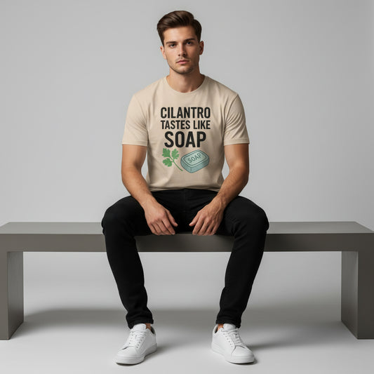 Cilantro Tastes Like Soap Slogan Tee – Taste Bud Controversy Shirt, Retro Humor, Sioux Falls