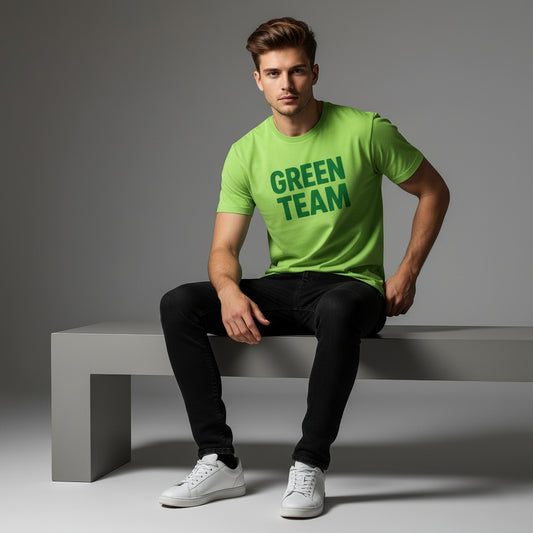 Green Team Fan Tee – Matching Group Shirt, Retro Style, Men’s & Women’s