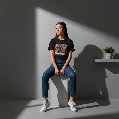 SPIKEADELICS Volleyball Player Tee – Trippy Retro Design, Soft Cotton, Gift