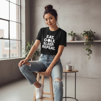 Eat. Golf. Sleep. Repeat. Golf Lifestyle Shirt – Unisex, Player Gift