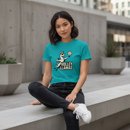 Volley Llamas! Volleyball T-Shirt – Funny Animal Sports Tee, Unisex