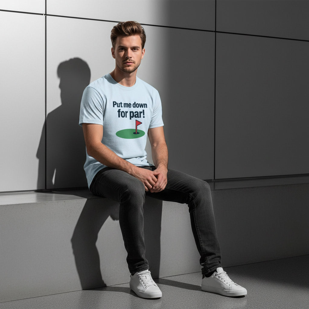 Put Me Down For Par! Funny Golf T-Shirt – Unisex, Soft Cotton, Golfer Gift