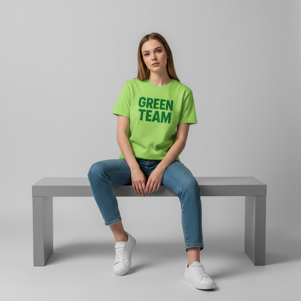 Green Team Fan Tee – Matching Group Shirt, Retro Style, Men’s & Women’s