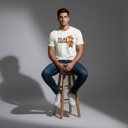 Telas Poncho Graphic T-Shirt – Latin Textile Print, Unisex, Soft Cotton