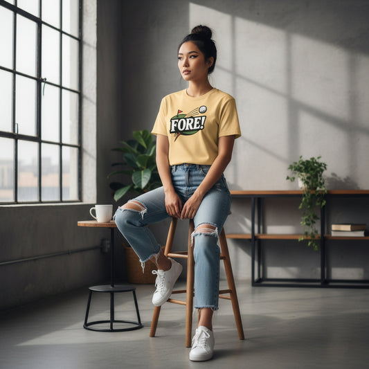 FORE! Golf Player T-Shirt – Retro Graphic, Comfortable Fit