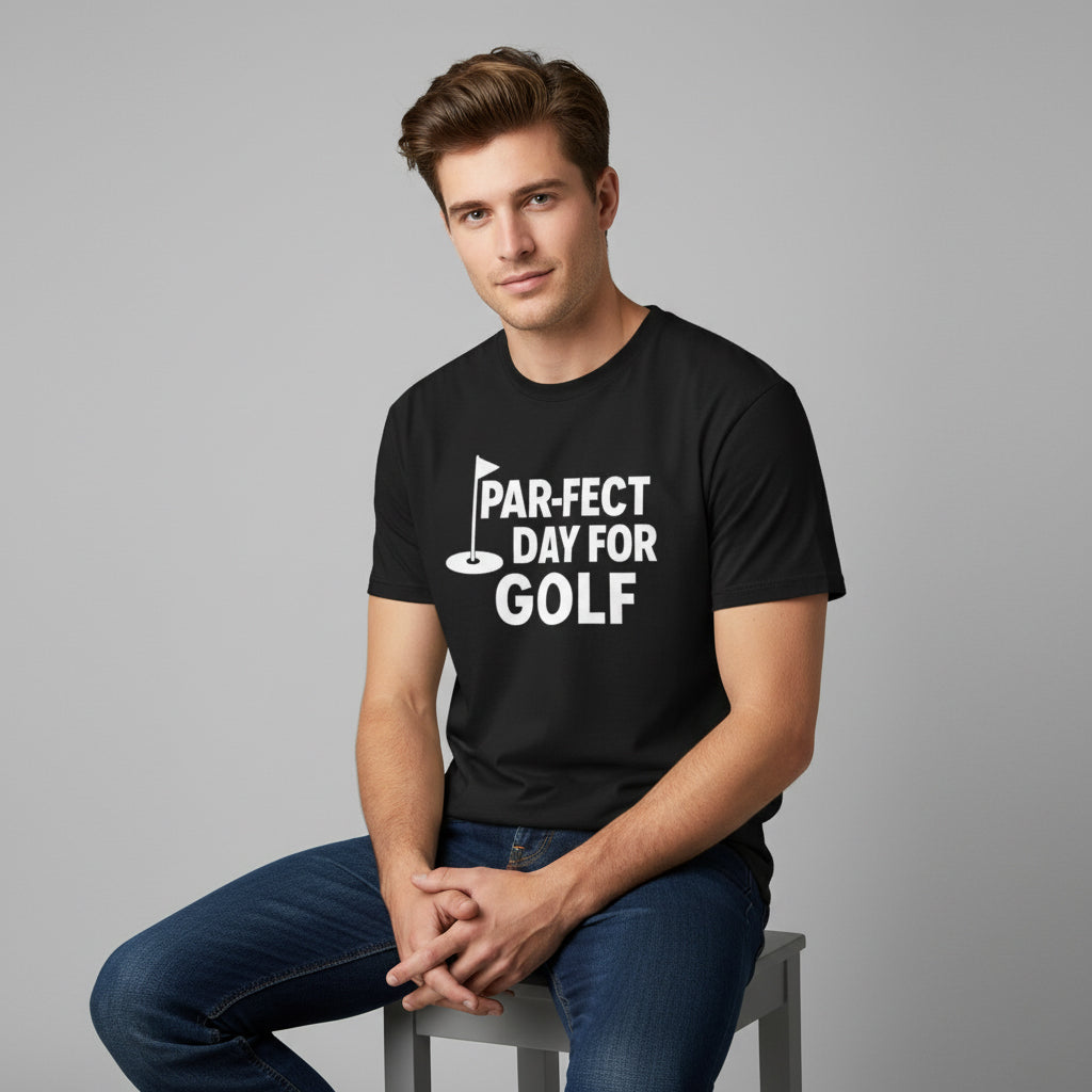Golf Pun T-Shirt – PAR-FECT Day For Golf Graphic, Player, Coach, Gift