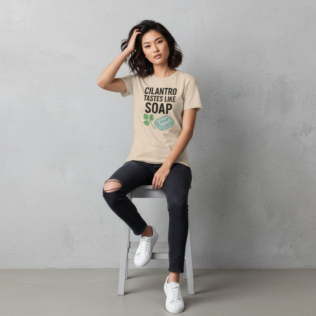 Cilantro Tastes Like Soap Slogan Tee – Taste Bud Controversy Shirt, Retro Humor, Sioux Falls