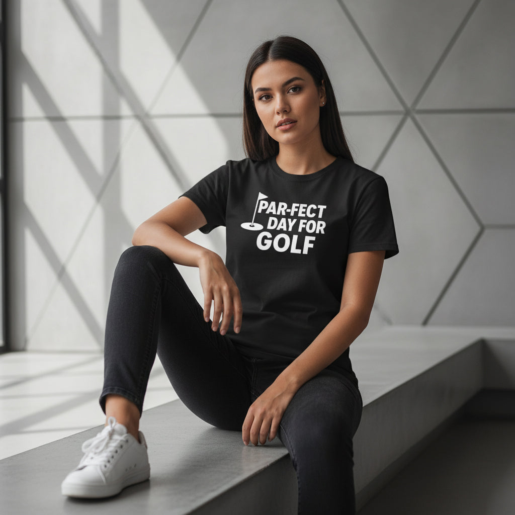 Golf Pun T-Shirt – PAR-FECT Day For Golf Graphic, Player, Coach, Gift