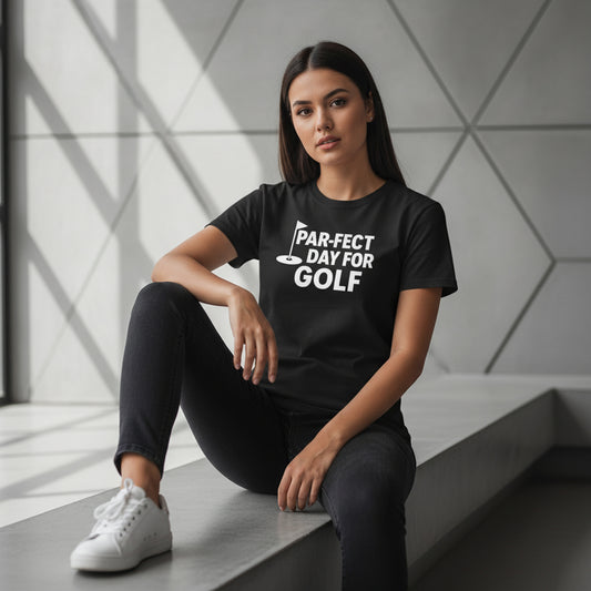 Golf Pun T-Shirt – PAR-FECT Day For Golf Graphic, Player, Coach, Gift