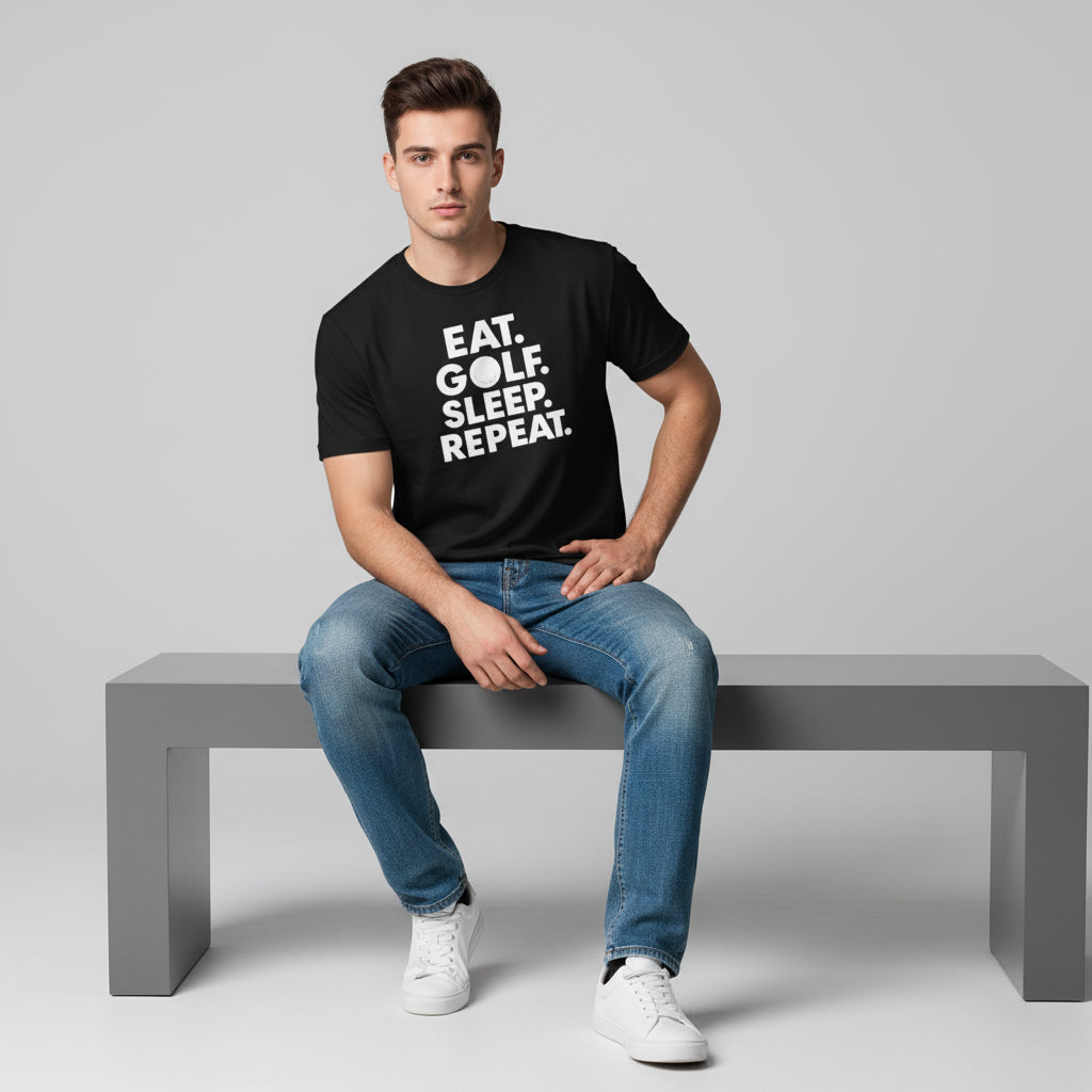 Eat. Golf. Sleep. Repeat. Golf Lifestyle Shirt – Unisex, Player Gift