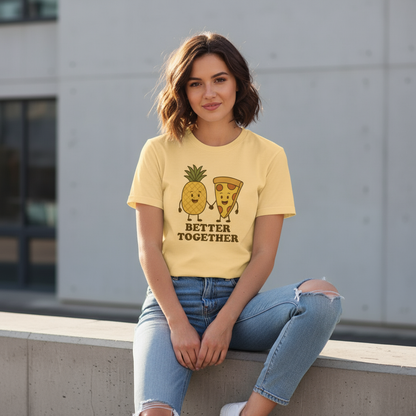 Better Together Pizza Pineapple Tee – Unique Foodie Shirt, Comfortable Fit, Youth & Adult