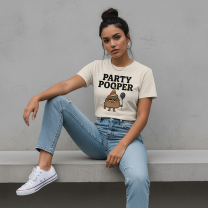 Party Pooper Graphic Tee – Silly Humor Shirt, Unisex, Gift for Friends