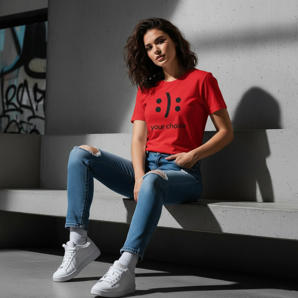:): Smiley Your Choice T-Shirt – Mood Shirt, Graphic, Comfortable Fit, Gift