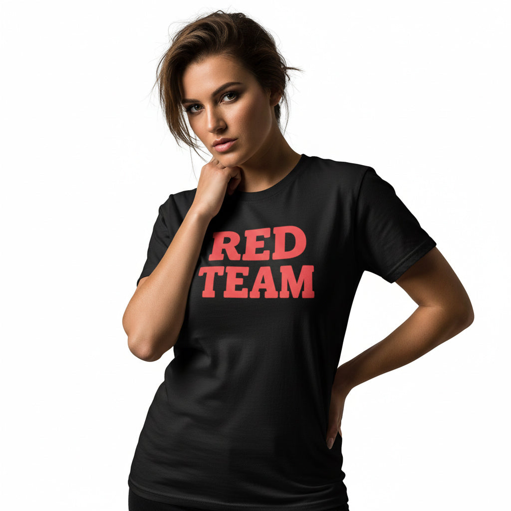 Red Team Statement T-Shirt – Bold Color Graphic Tee, Unisex, Soft Cotton