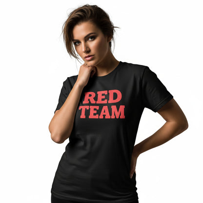 Red Team Statement T-Shirt – Bold Color Graphic Tee, Unisex, Soft Cotton