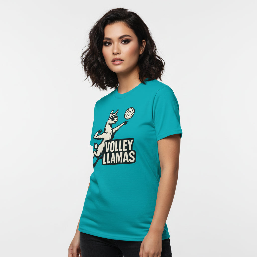 Volley Llamas! Volleyball T-Shirt – Funny Animal Sports Tee, Unisex