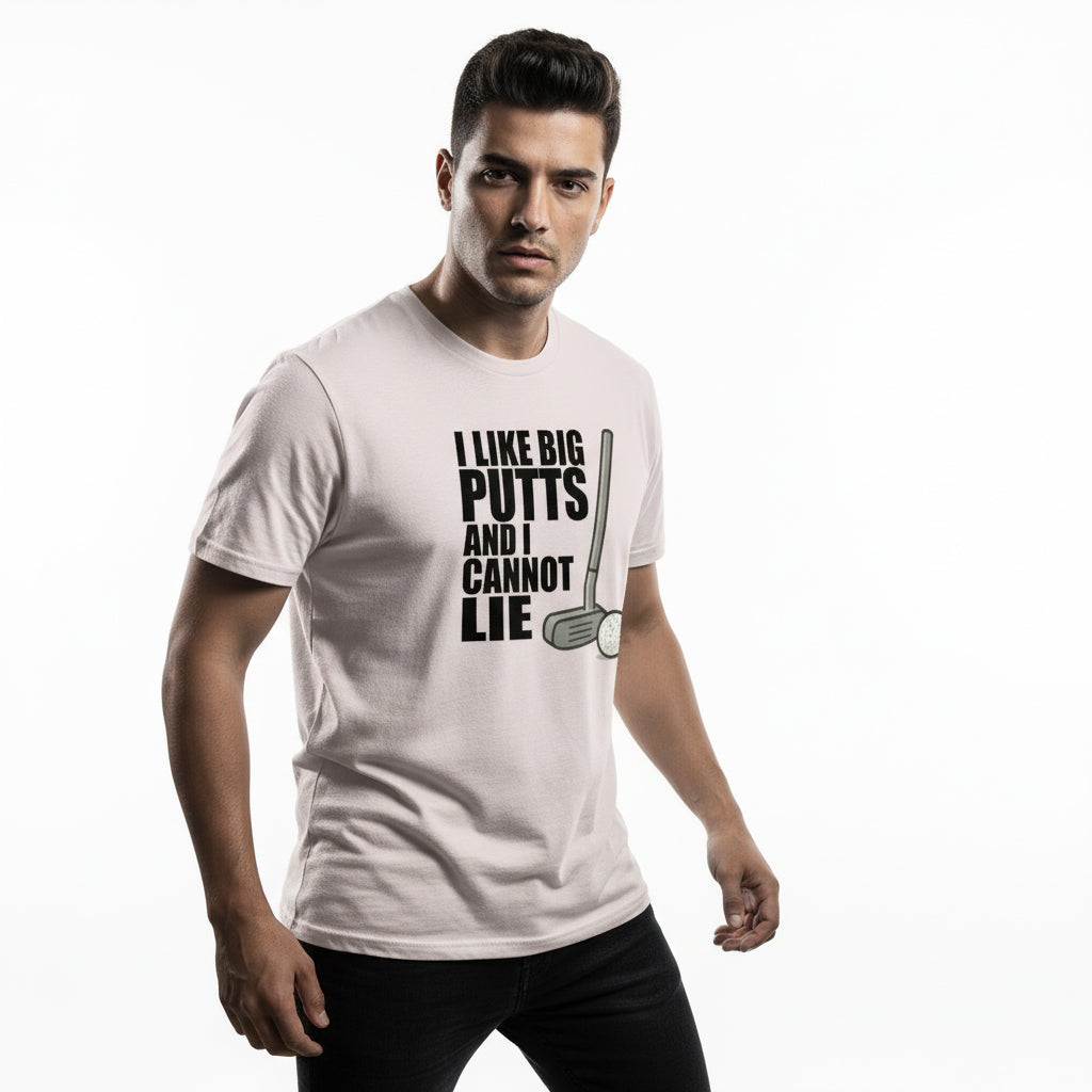 Funny Golf Slogan T-Shirt – I Like Big Putts And I Cannot Lie, Comfortable Fit, Youth & Adult