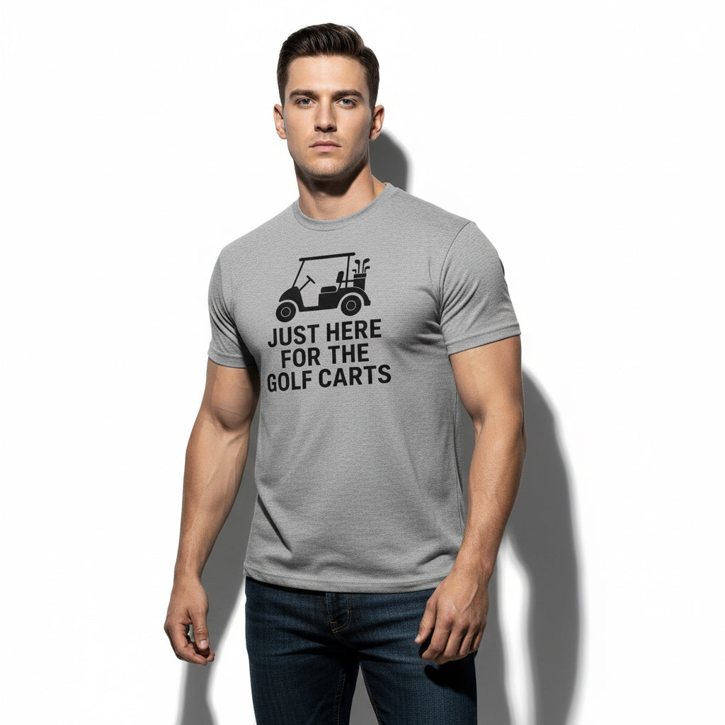 Funny Golf T-Shirt – Just Here For The Golf Carts, Men’s & Women’s, Retro Style