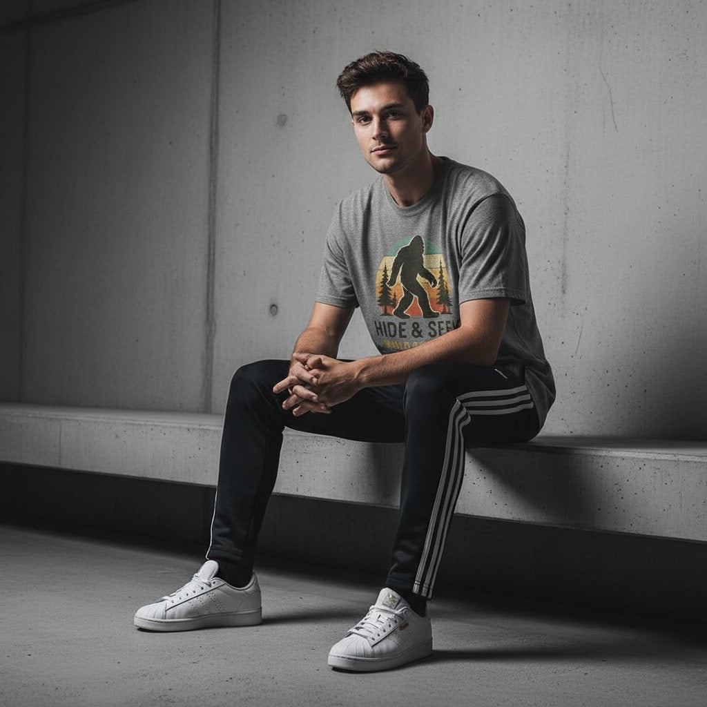 Bigfoot Hide & Seek World Champion T-Shirt – Funny Cryptid Tee, Unisex, Soft Cotton