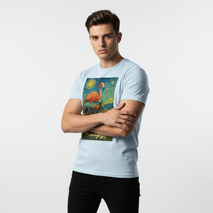 Flamingogh Flamingo Van Gogh Tee – Unique Art Lover Gift, Unisex, Soft Cotton