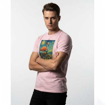 Flamingogh Flamingo Van Gogh Tee – Unique Art Lover Gift, Unisex, Soft Cotton