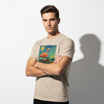 Flamingogh Flamingo Van Gogh Tee – Unique Art Lover Gift, Unisex, Soft Cotton