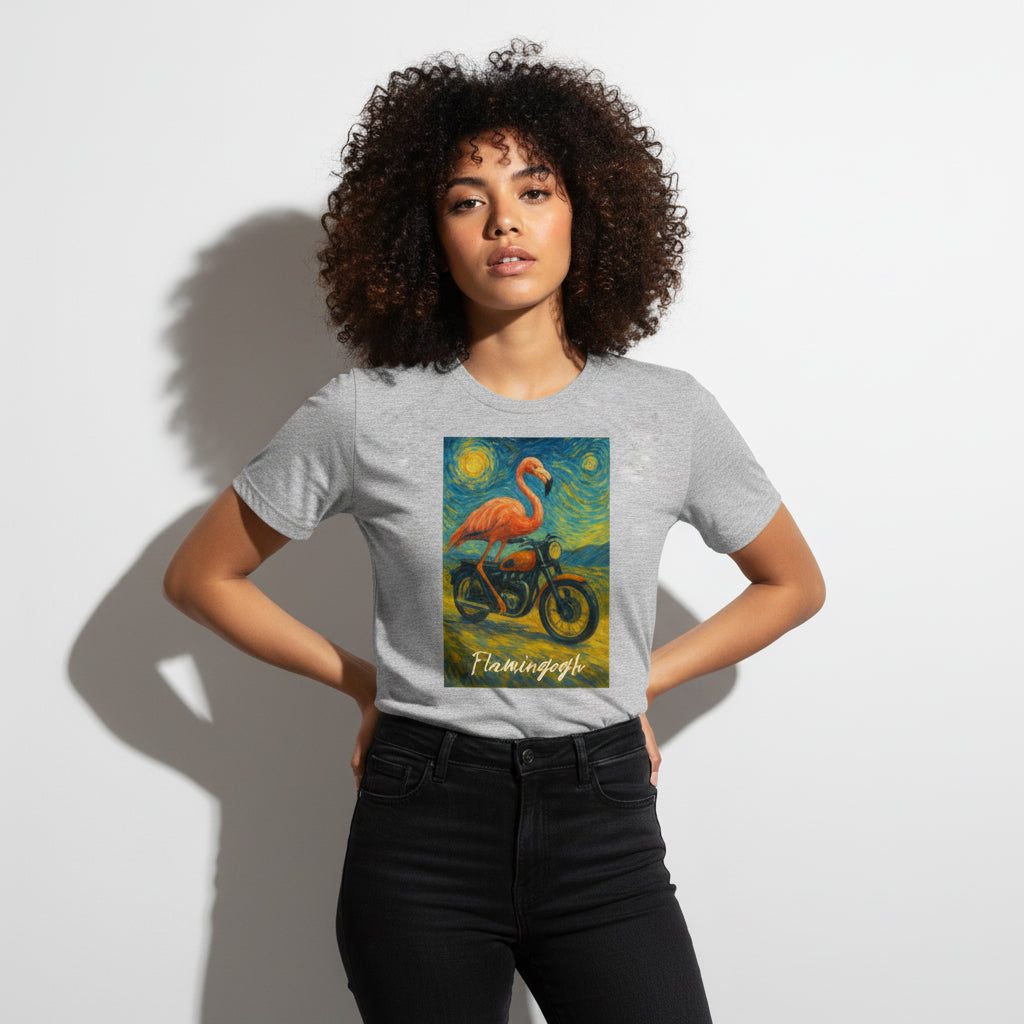 Flamingogh Flamingo Van Gogh Tee – Unique Art Lover Gift, Unisex, Soft Cotton
