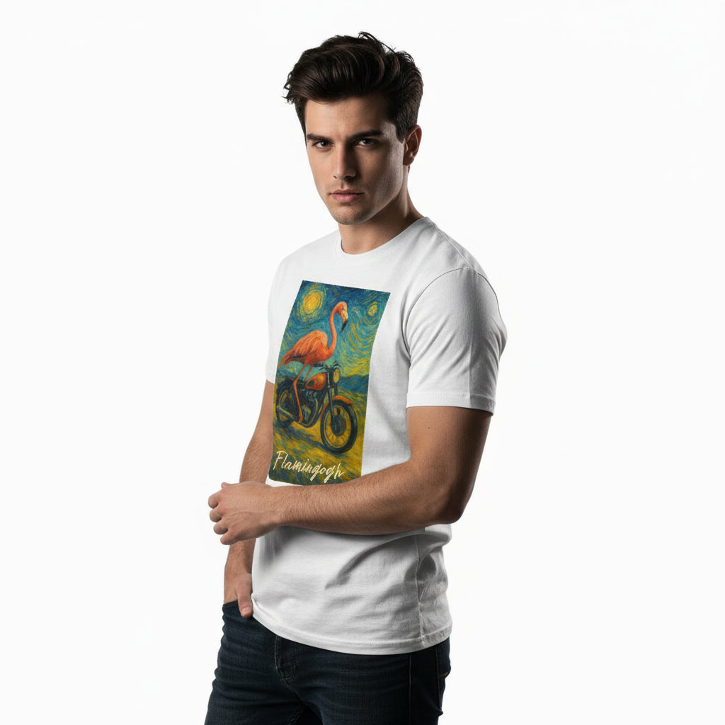Flamingogh Flamingo Van Gogh Tee – Unique Art Lover Gift, Unisex, Soft Cotton
