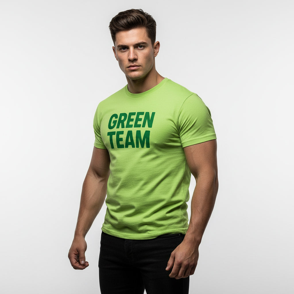 Green Team Fan Tee – Matching Group Shirt, Retro Style, Men’s & Women’s