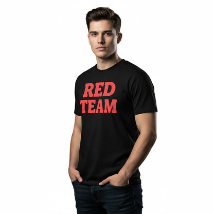 Red Team Statement T-Shirt – Bold Color Graphic Tee, Unisex, Soft Cotton