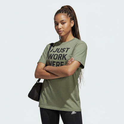 I Just Work Here Graphic Tee – Work Slogan, Unisex, Adult & Youth, Casual Wear
