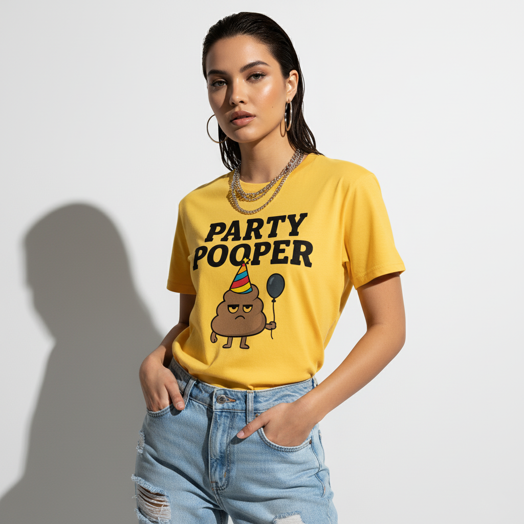 Party Pooper Graphic Tee – Silly Humor Shirt, Unisex, Gift for Friends