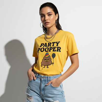 Party Pooper Graphic Tee – Silly Humor Shirt, Unisex, Gift for Friends