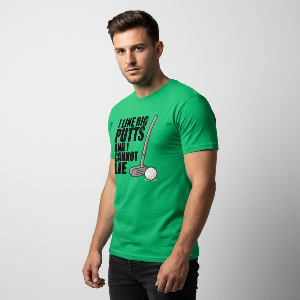 Funny Golf Slogan T-Shirt – I Like Big Putts And I Cannot Lie, Comfortable Fit, Youth & Adult