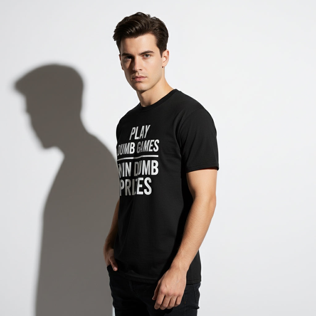 Meme-Inspired T-Shirt – Play Dumb Games Win Dumb Prizes, Comfortable Fit, Youth & Adult