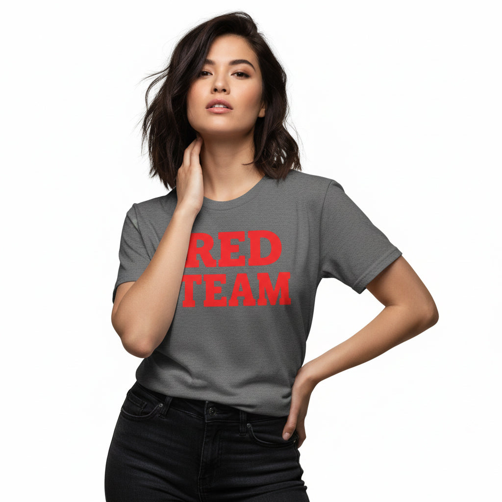 Red Team Statement T-Shirt – Bold Color Graphic Tee, Unisex, Soft Cotton