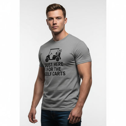 Funny Golf T-Shirt – Just Here For The Golf Carts, Men’s & Women’s, Retro Style