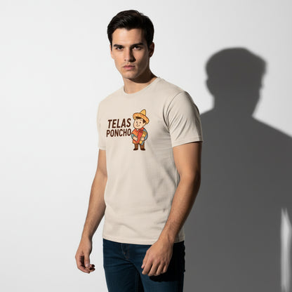 Telas Poncho Graphic T-Shirt – Latin Textile Print, Unisex, Soft Cotton