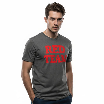 Red Team Statement T-Shirt – Bold Color Graphic Tee, Unisex, Soft Cotton