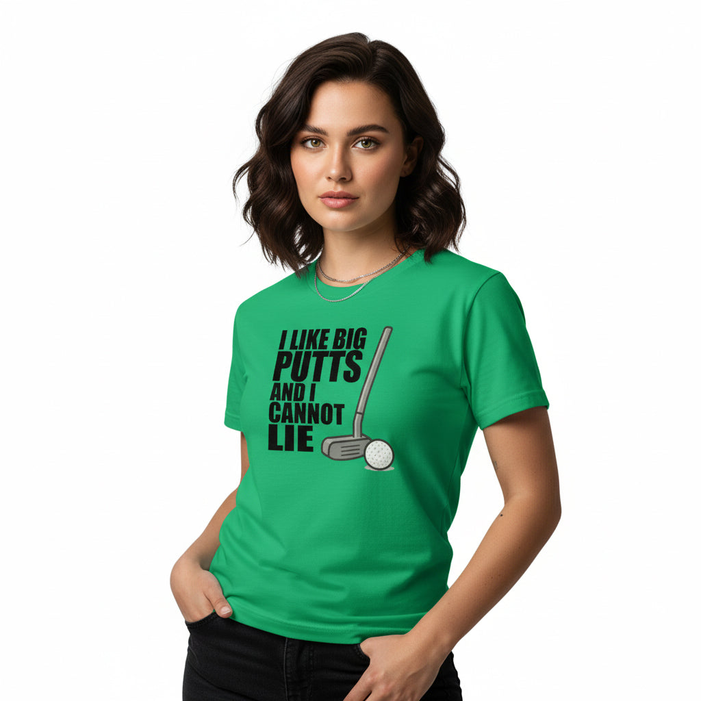 Funny Golf Slogan T-Shirt – I Like Big Putts And I Cannot Lie, Comfortable Fit, Youth & Adult